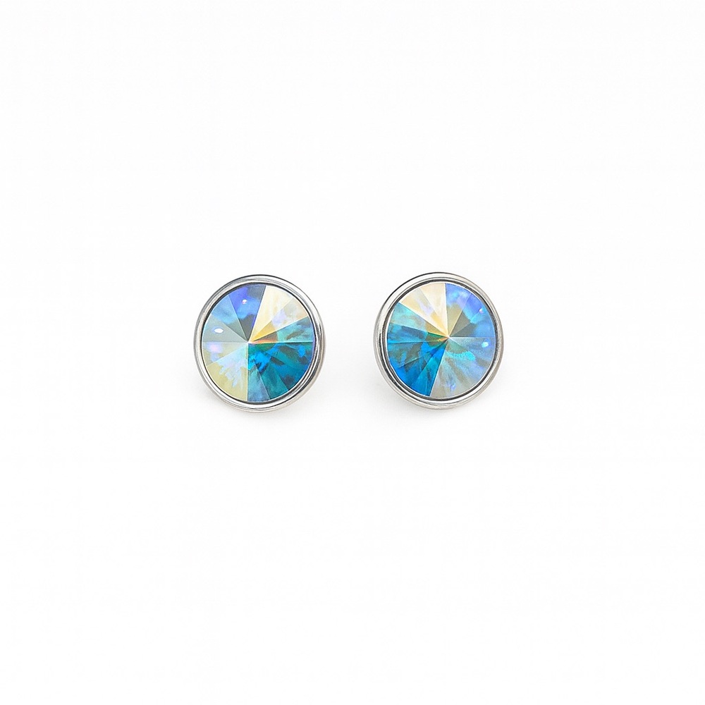 Swarovski Silver and Blue Crystal Earrings - Picture 4 of 4